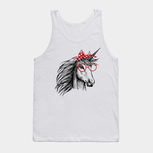 Bandana Unicorn Lover Tank Top by LotusTee